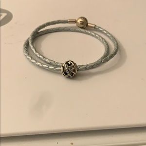 Pandora rope bracelet and charm